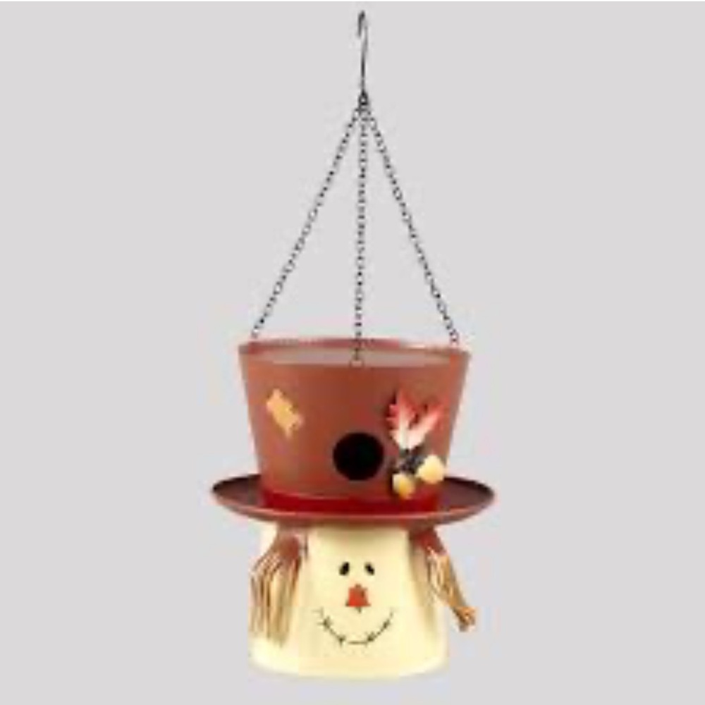 Festive Scarecrow Hat Birdhouse “The Lakeside Collection”